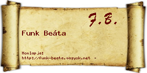 Funk Beáta névjegykártya