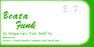 beata funk business card